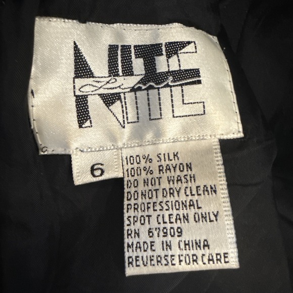 VTG 90s‎ Niteline Dress Women Sz 6 Black Silk All Sequin Floral Beaded Maxi Gown - Picture 13 of 14